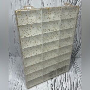 24 Grids Plastic Organizer Box Glitter - Clear Craft Storage Pre Owned
